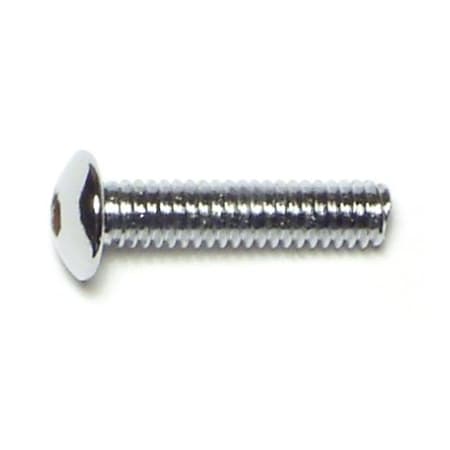 Midwest Fastener #8-32 Socket Head Cap Screw, Button, Chrome Plated Steel, 3/4 in Length, 10 PK 74203